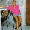 Harper Cardigan In Bubblegum Pink