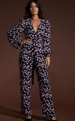 Holly Jumpsuit In Pink On Black Cloud