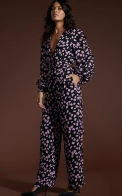 Holly Jumpsuit In Pink On Black Cloud