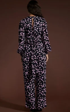 Holly Jumpsuit In Pink On Black Cloud