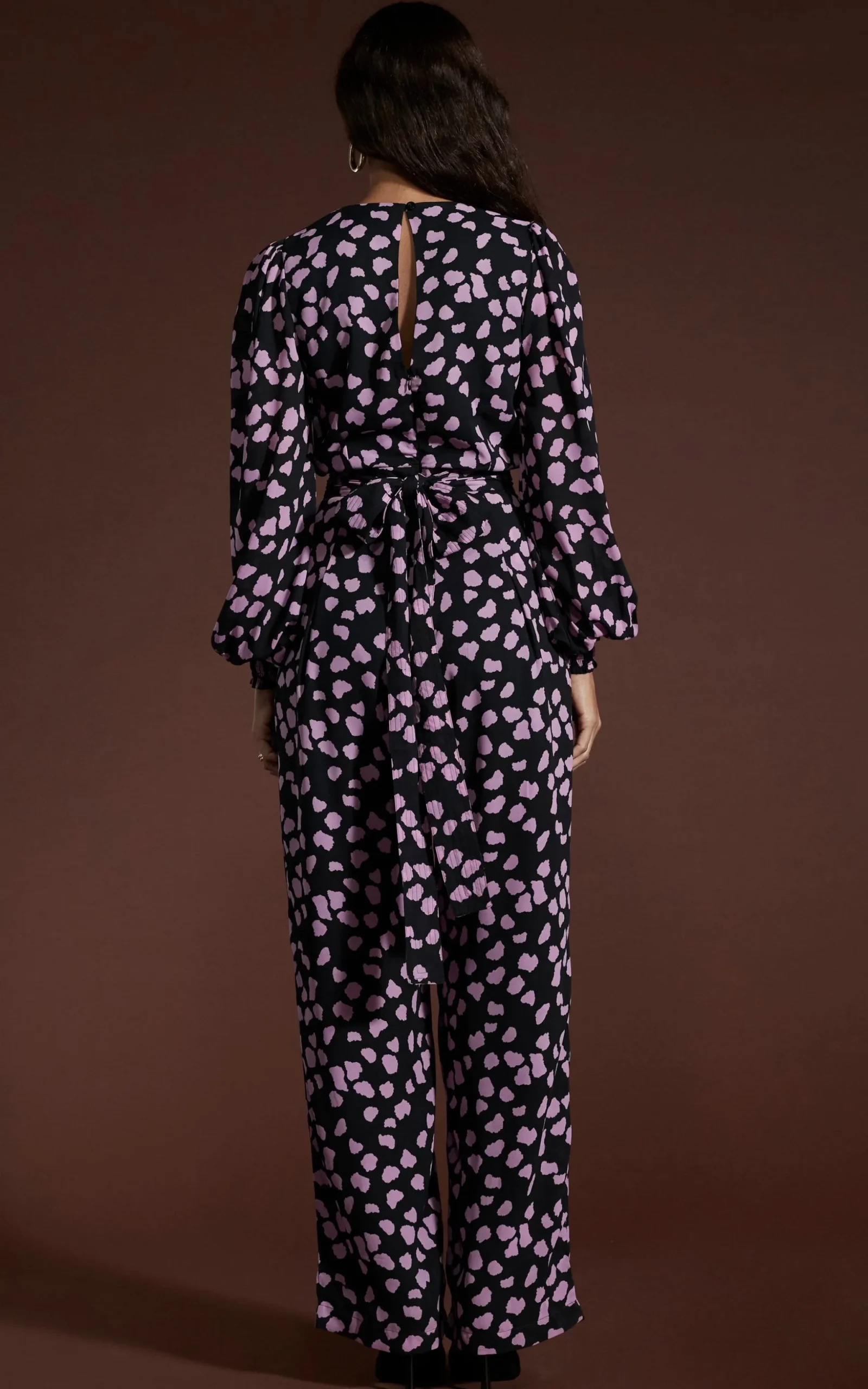 Holly Jumpsuit In Pink On Black Cloud