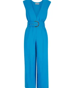 Indy Linen Jumpsuit In Blue-Reversible
