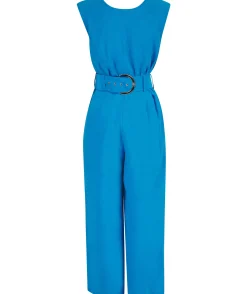 Indy Linen Jumpsuit In Blue-Reversible