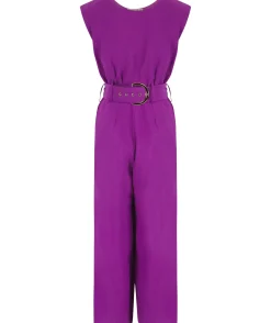 Indy Linen Jumpsuit In Purple-Reversible