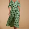 Ivy Dress Green Polka Dot
