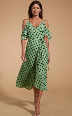 Ivy Dress Green Polka Dot