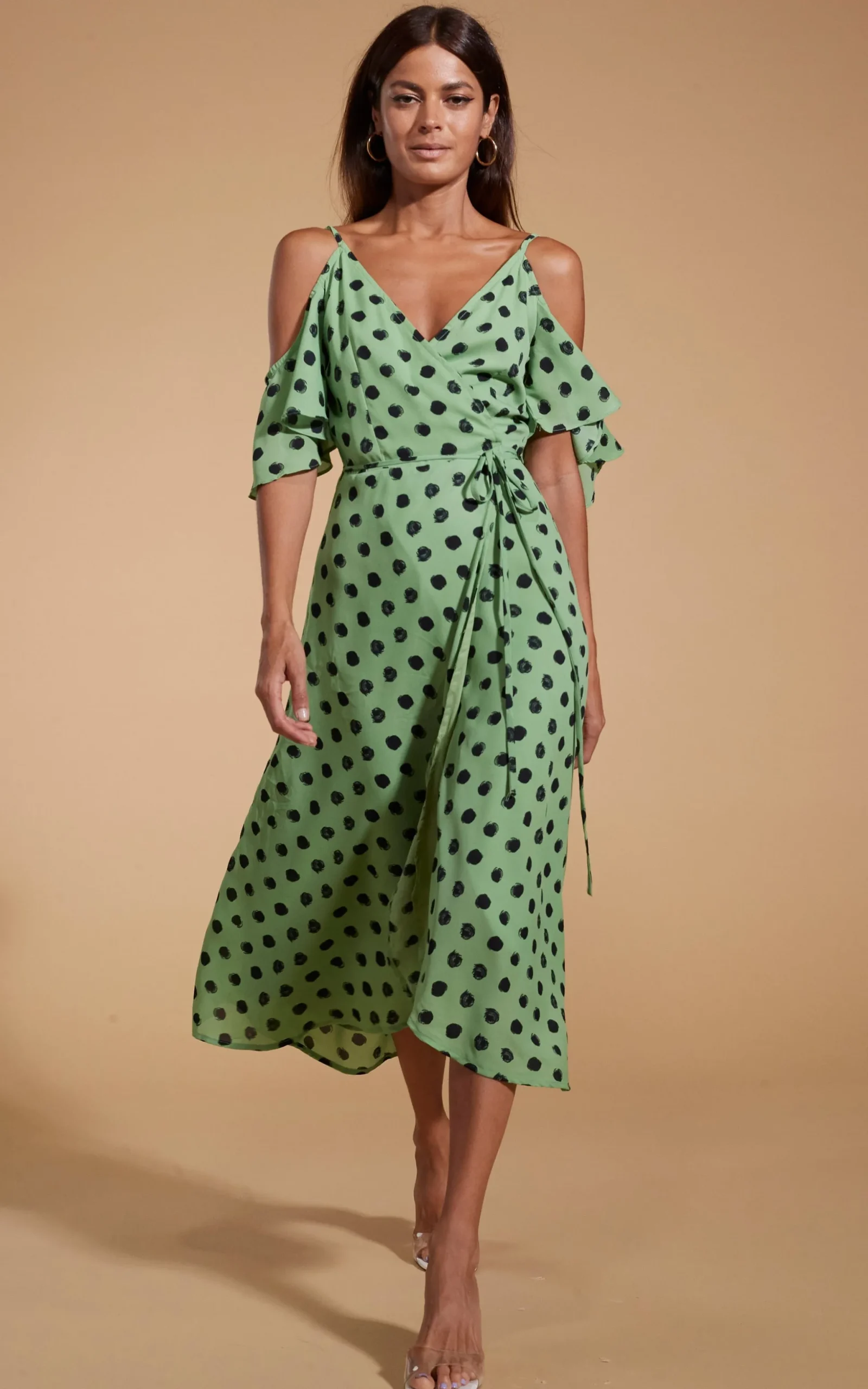 Ivy Dress Green Polka Dot