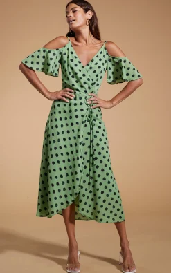 Ivy Dress Green Polka Dot