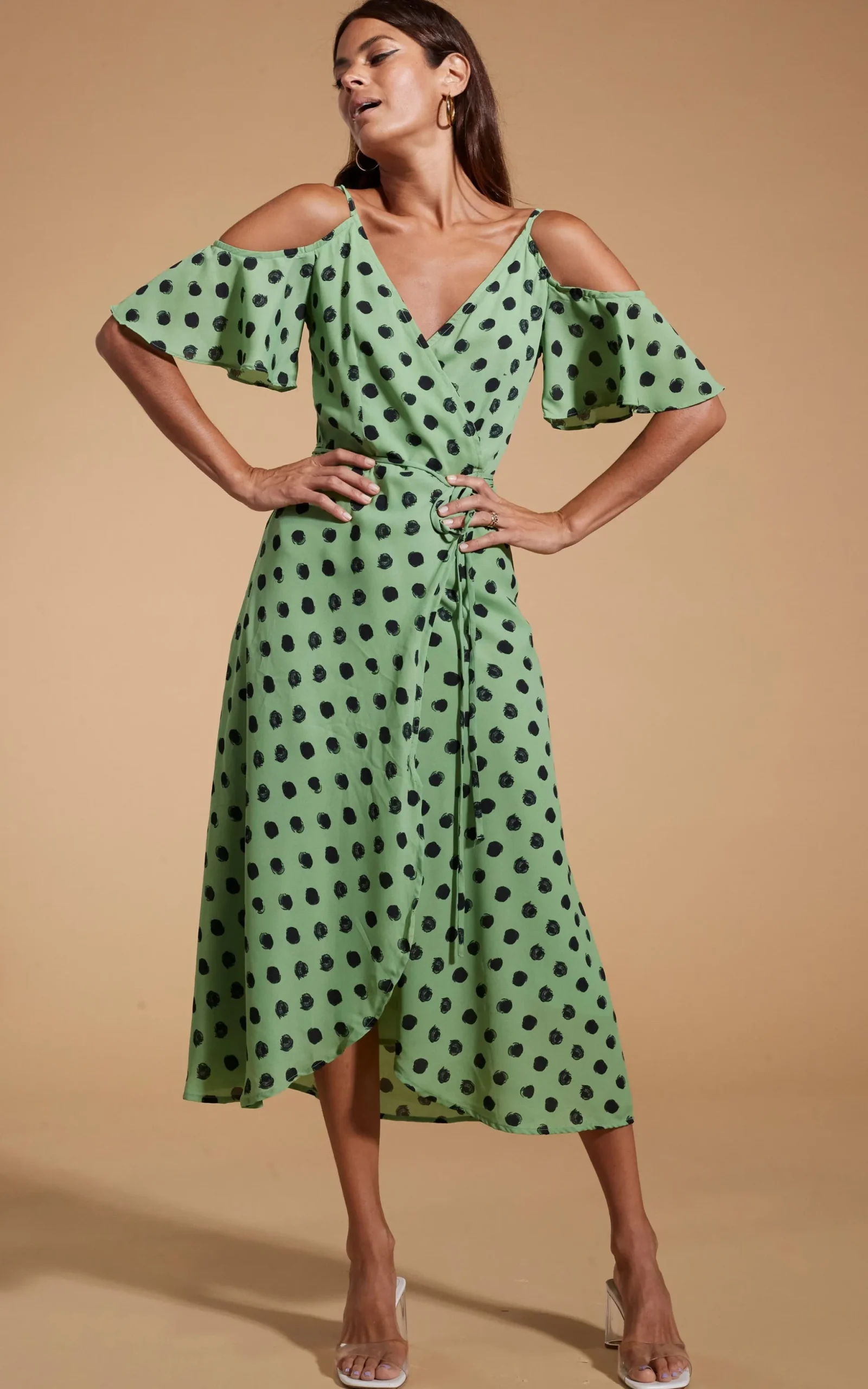 Ivy Dress Green Polka Dot