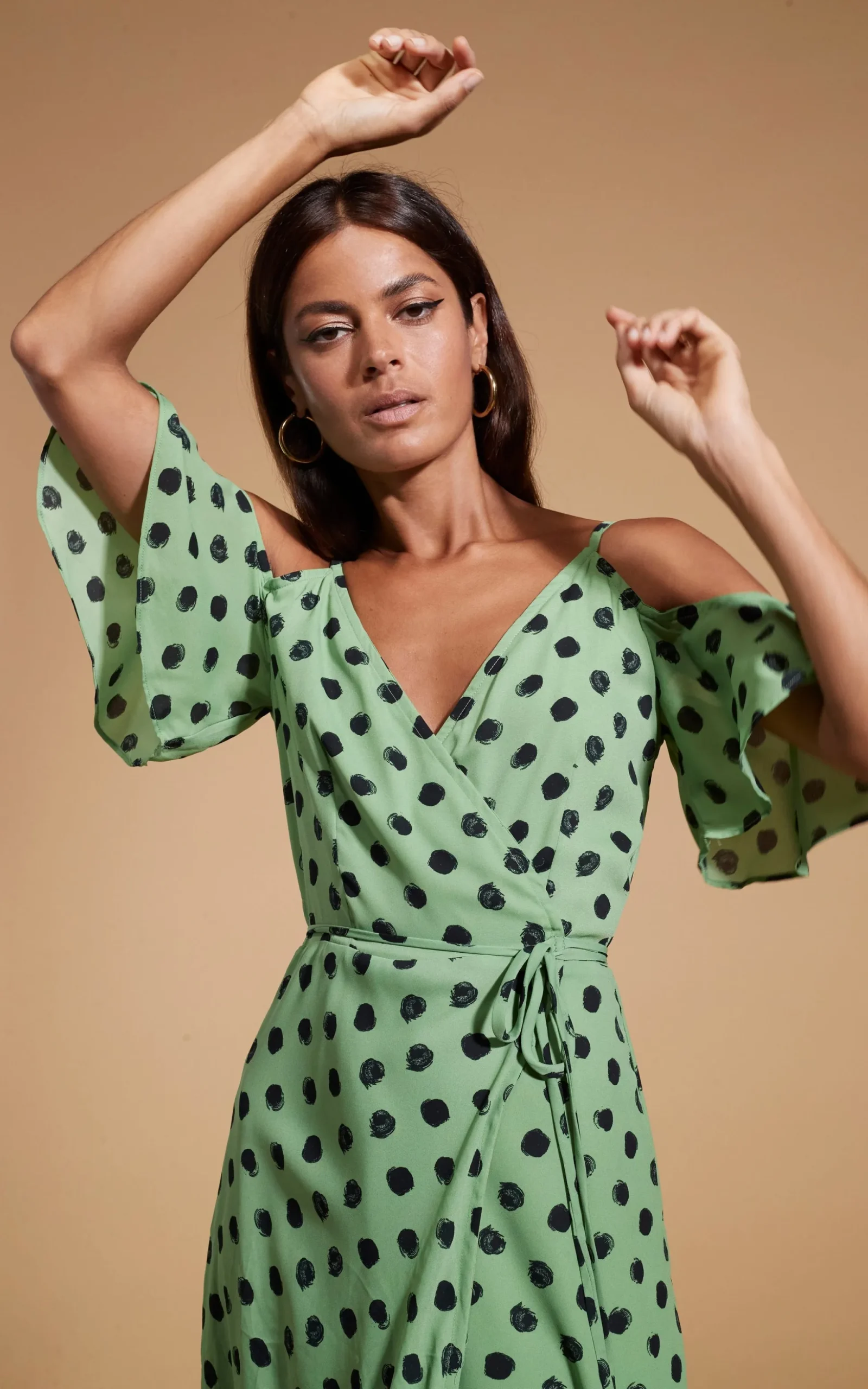 Ivy Dress Green Polka Dot