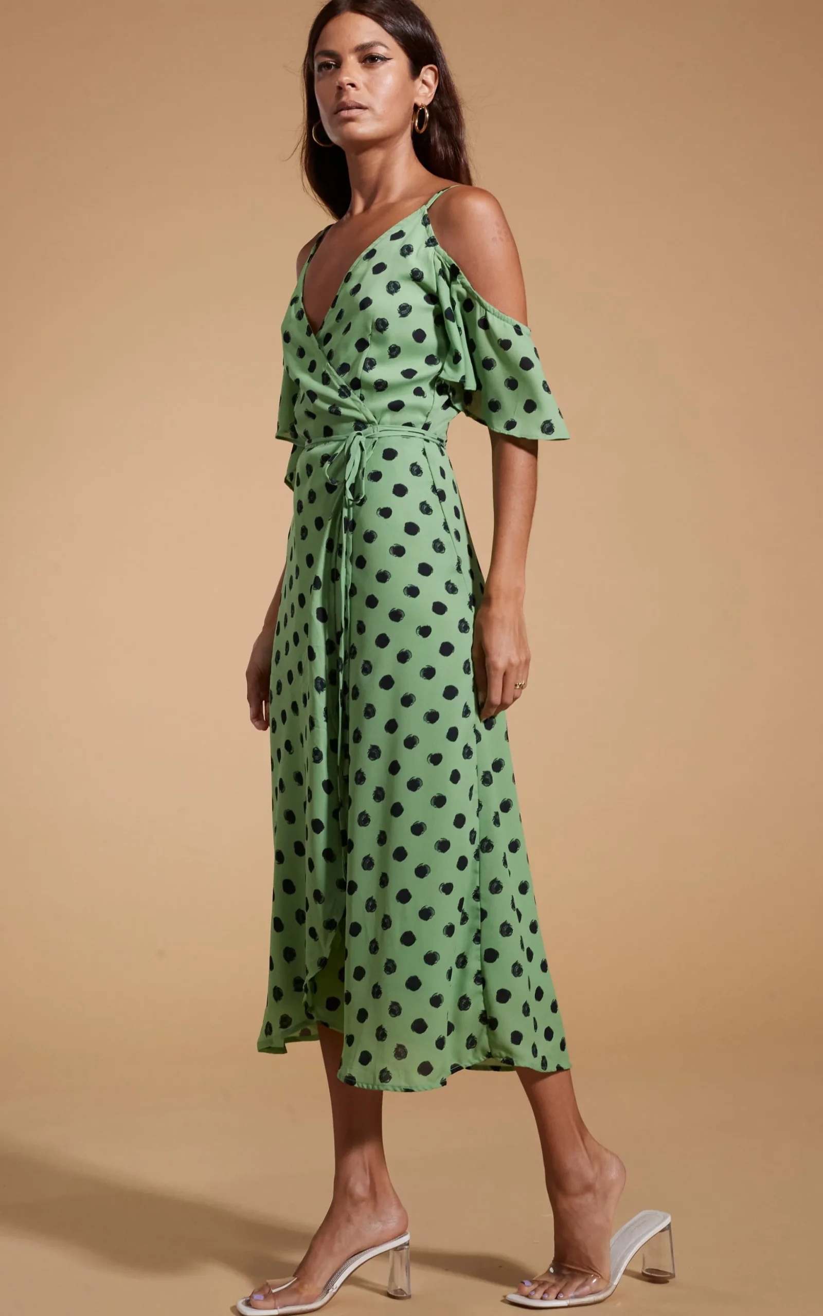 Ivy Dress Green Polka Dot