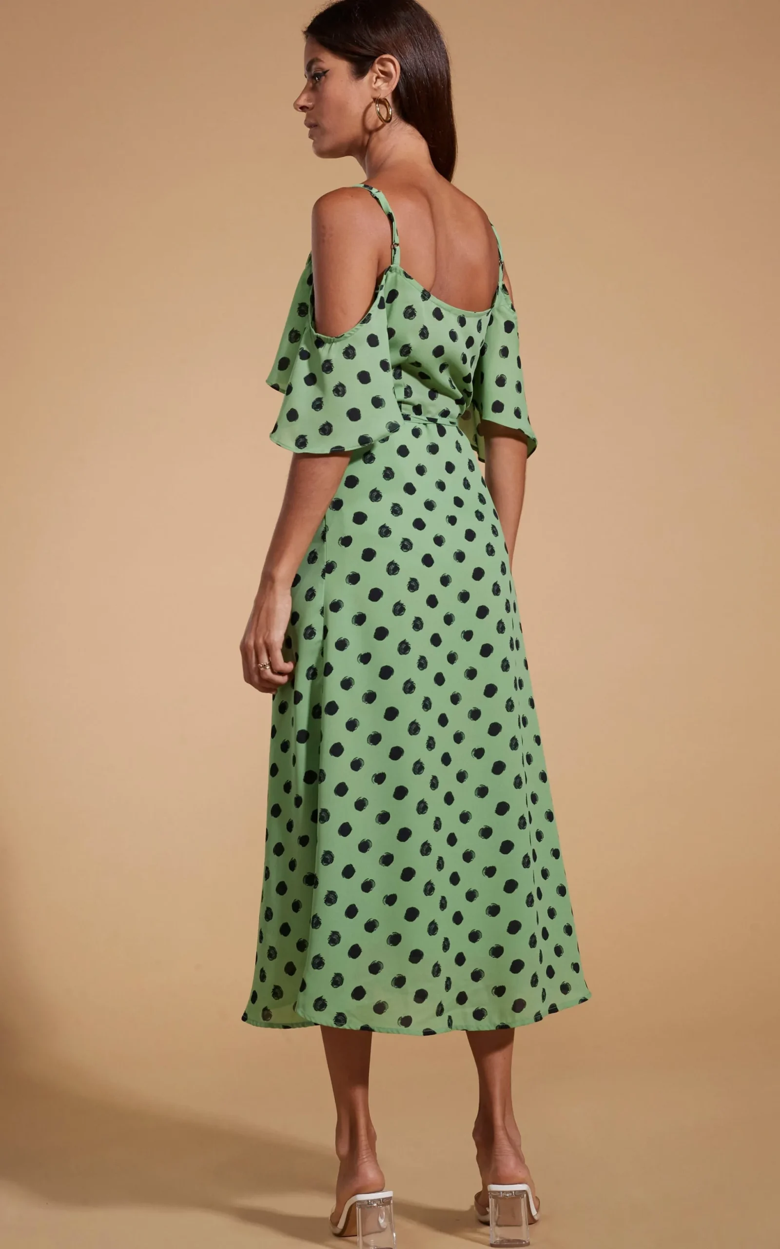 Ivy Dress Green Polka Dot