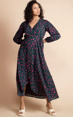 Jagger Maxi Dress In Abstract Pink On Green
