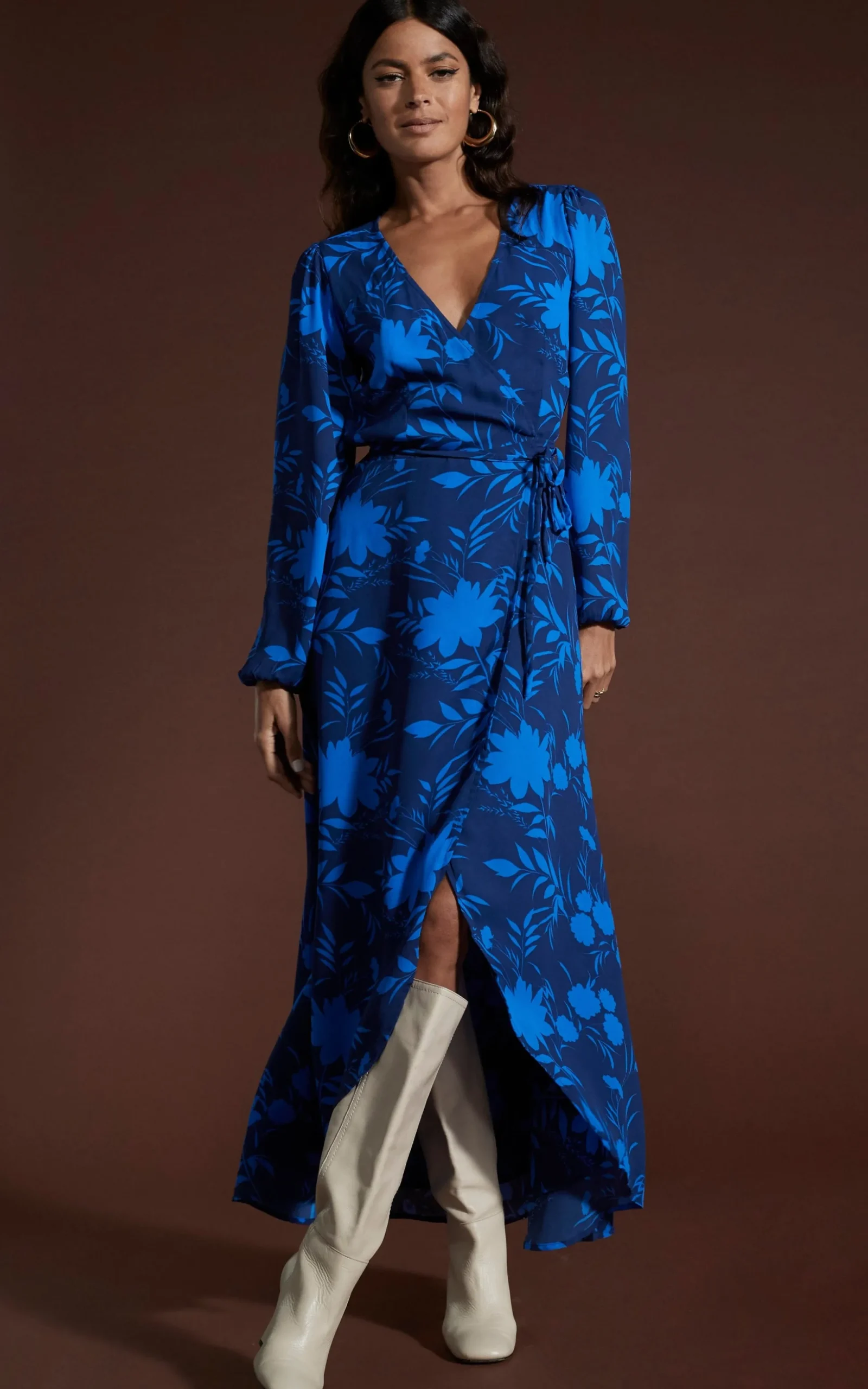 Jagger Maxi Dress In Silhouette Dark Blue