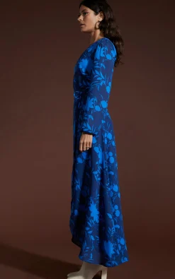 Jagger Maxi Dress In Silhouette Dark Blue