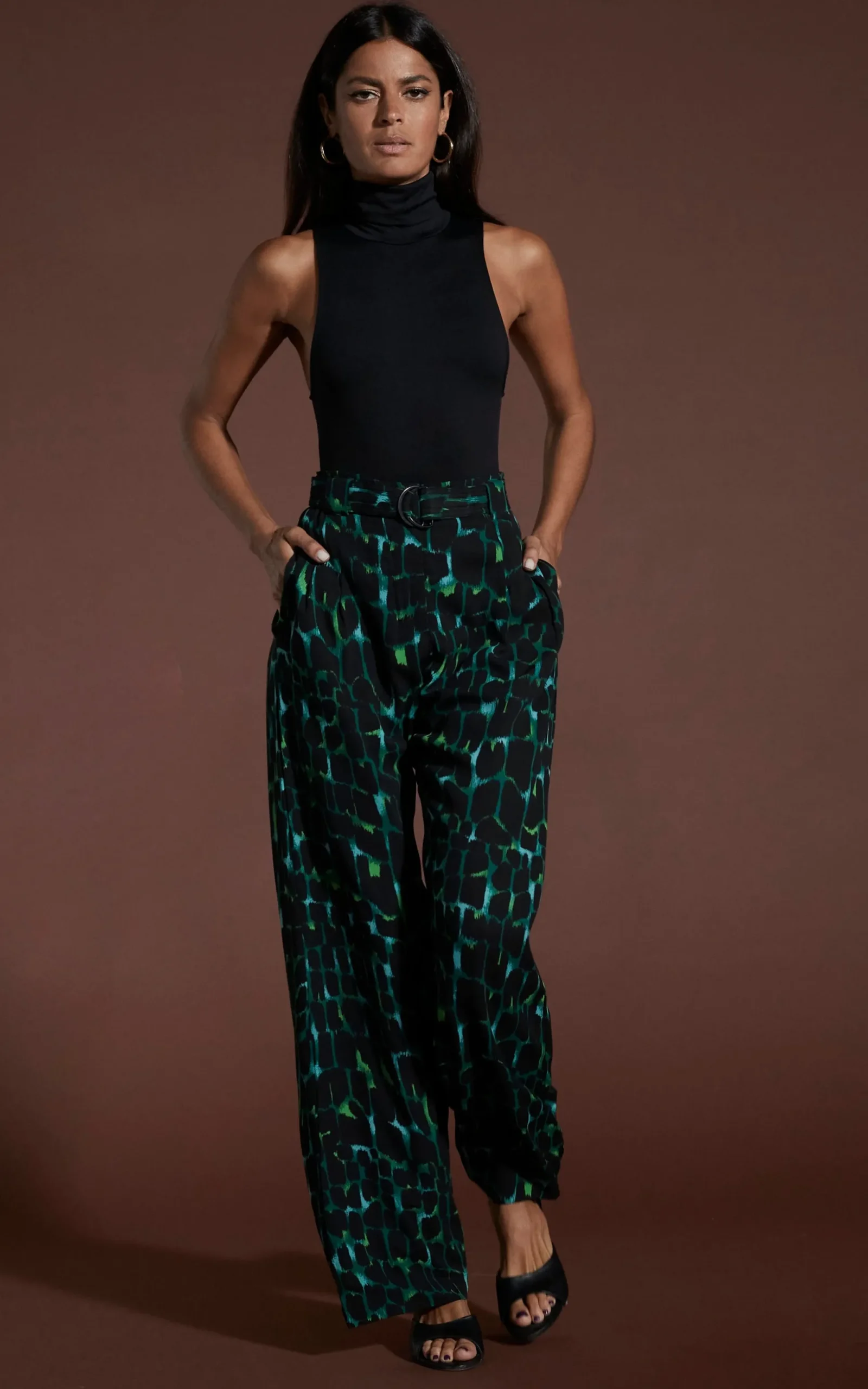 Jesse Trousers In Green Alligator