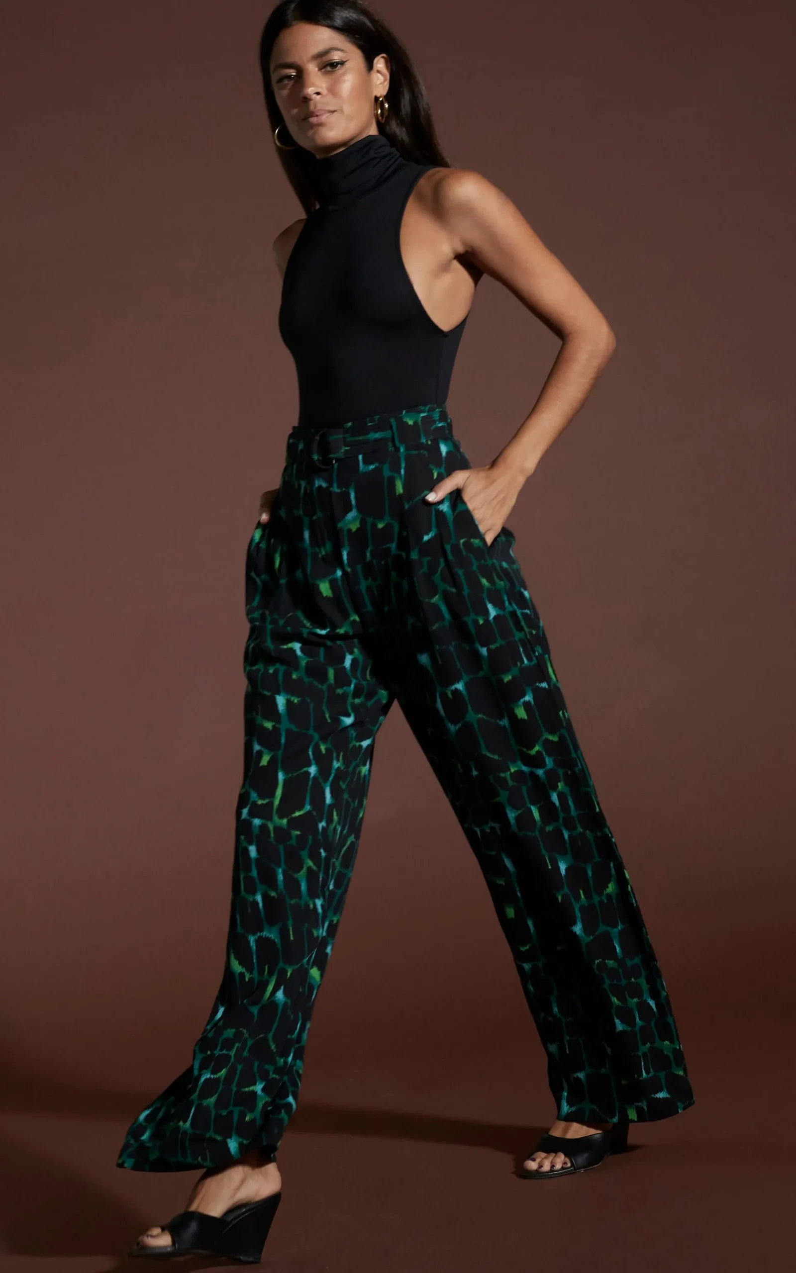 Jesse Trousers In Green Alligator
