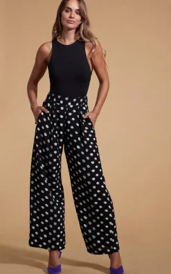 Joey Palazzo Trousers In Painted Dot