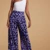 Joey Palazzo Trousers In Lilac Leopard