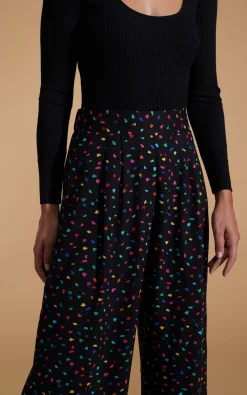 Joey Palazzo Trousers In Abstract Multi