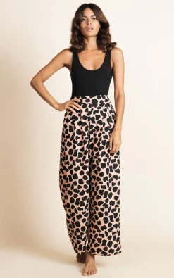 Joey Palazzo Trousers In Beige Cloud