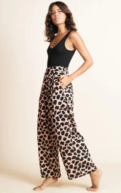 Joey Palazzo Trousers In Beige Cloud