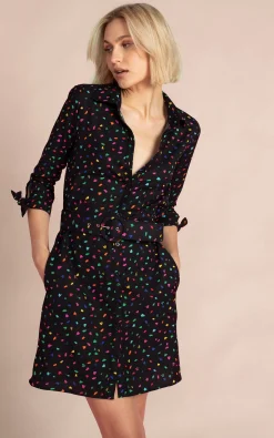 Jonah Mini Shirt Dress In Abstract Multi