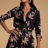 Jonah Mini Shirt Dress In Bamboo Black Base