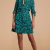Jonah Mini Shirt Dress In Green Snake
