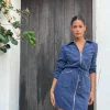 Kali Corduroy Dress In Army Blue