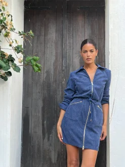 Kali Corduroy Dress In Army Blue