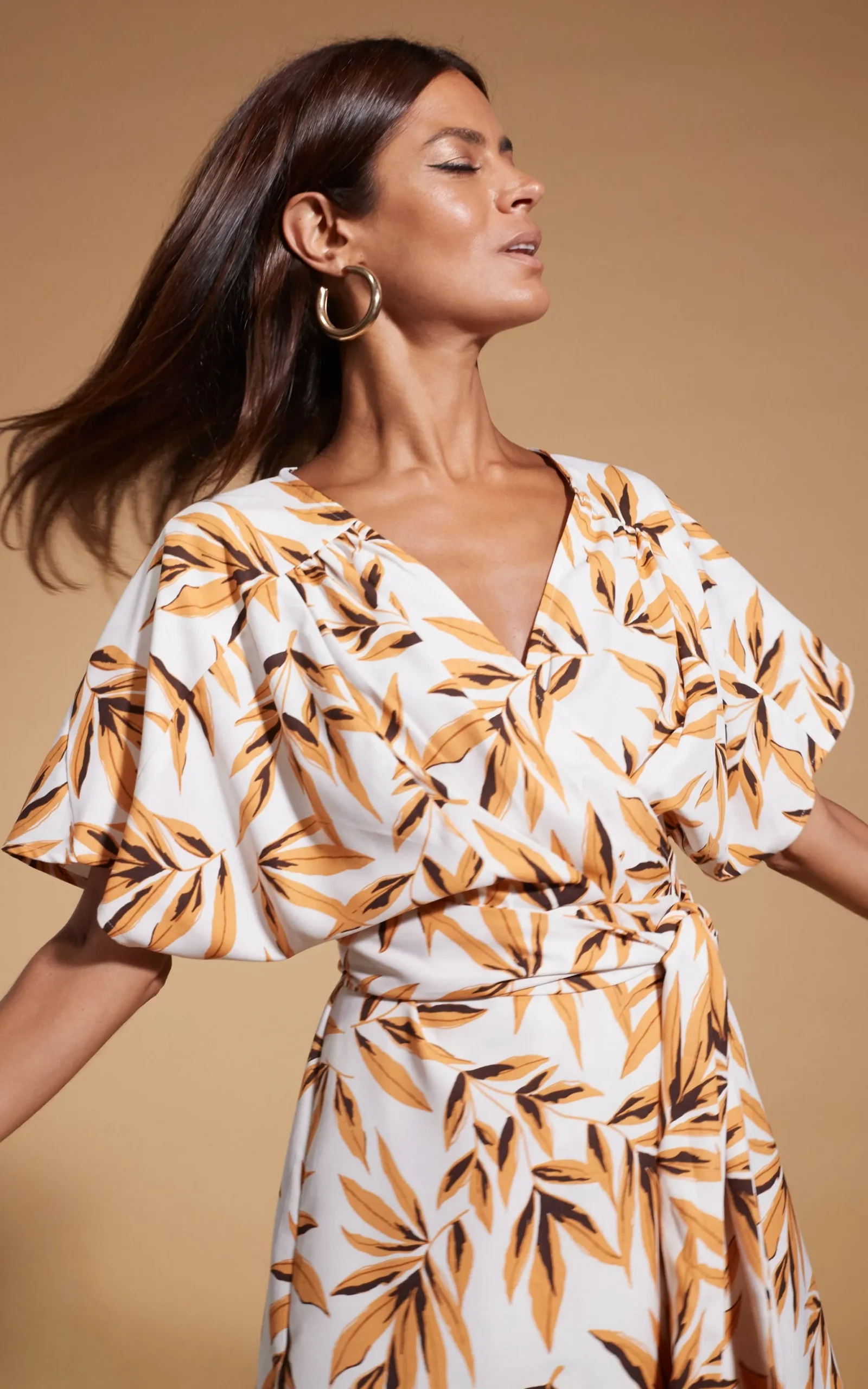 Kansas Mini Wrap Dress In Tropic Natural