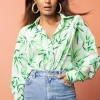 Keaton Shirt In Tropic Green On White
