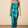 Khalessi Sequin Skirt In Teal