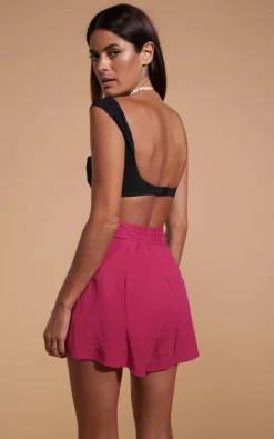 Lola Linen Shorts In Raspberry
