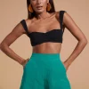 Lola Linen Shorts In Vivid Green