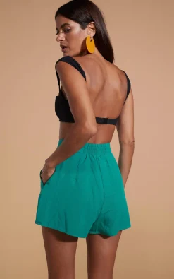 Lola Linen Shorts In Vivid Green