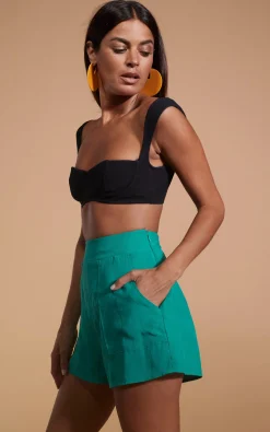 Lola Linen Shorts In Vivid Green