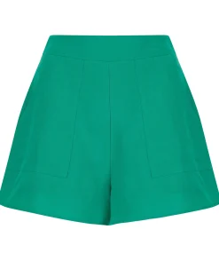 Lola Linen Shorts In Vivid Green