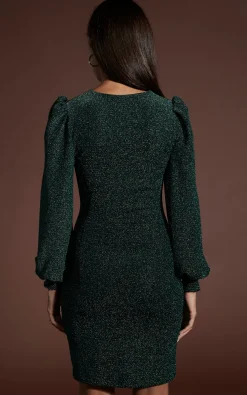 Lulu Mini Dress In Green Sparkle