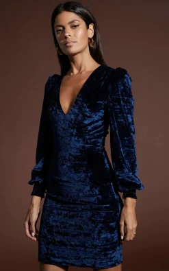 Lulu Mini Dress In Navy Velvet