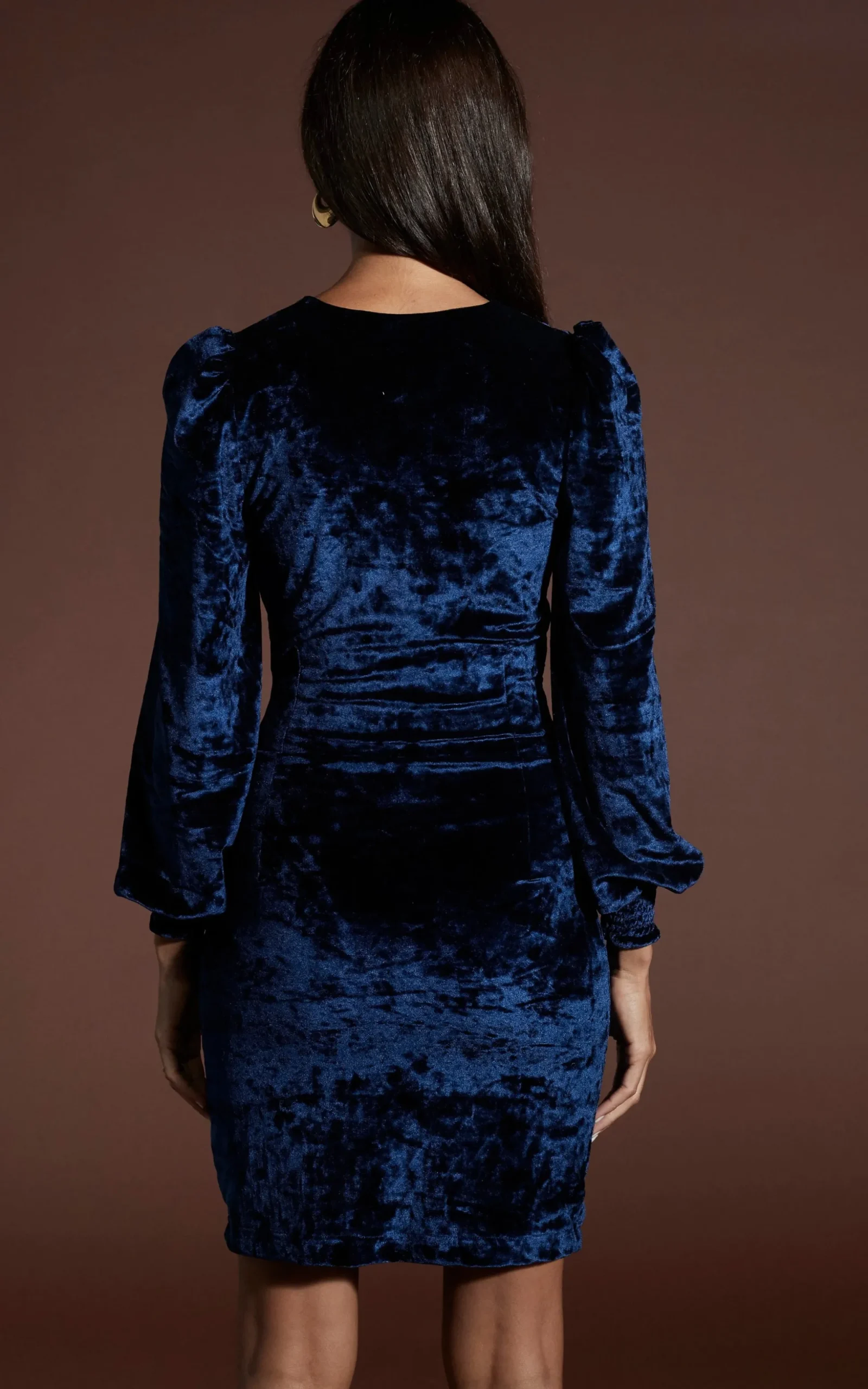 Lulu Mini Dress In Navy Velvet