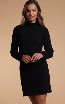 Lynx Slouchy Mini Dress In Black