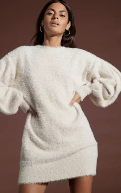 Maggie Jumper Dress In Beige