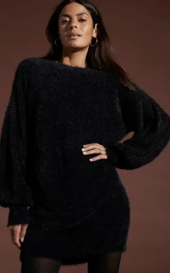 Maggie Jumper Dress In Black