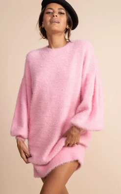 Maggie Jumper Dress In Candy Pink