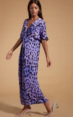 Makuna Kaftan In Lilac Leopard