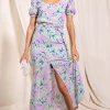 Manuela Frill Hem Dress In Tropic Mint On Pink