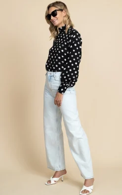 Margo Pintuck Blouse In Polka Dot