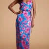 Mariah Wrap Dress In Pink & Blue Floral